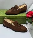 Gucci Brown Suede Tassel Loafers - 2