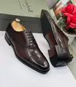 Dark Brown Leather Brogue Oxford Dress Shoes - 2