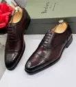 Dark Brown Leather Brogue Oxford Dress Shoes - 3