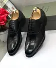 Berluti Black Leather Semi-Brogue Oxford Dress Shoes - 1