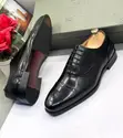 Berluti Black Leather Semi-Brogue Oxford Dress Shoes - 3