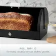 SWAN Serenity Bread Bin Roll Top Lid, 14 Litre, Black - 2