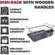Tower Scandi Grey 9 Plate Dish Rack with Wooden Handles - 2