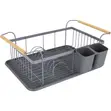 Tower Scandi Grey 9 Plate Dish Rack with Wooden Handles - 3