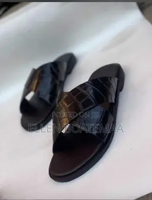 Ghana Made Men's Classic Leather Slippers