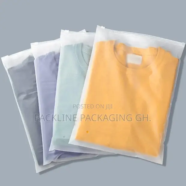 Frosted Ziplock Clothing Packaging Bags (50 Pcs) - 1