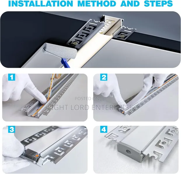 Poshplus Plaster Boards Aluminum Profiles Channel (10ft) - 1