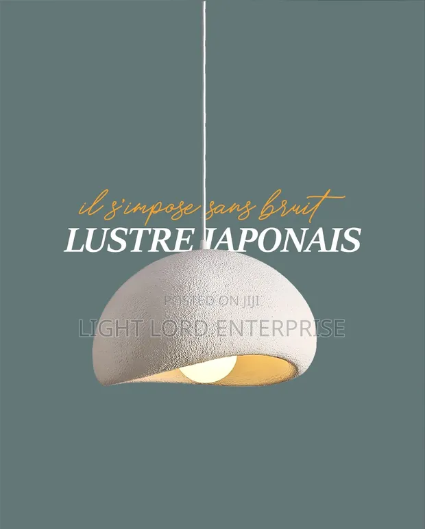 MLZx Japanese Style White Fabric Pendant Light 300mm - 1