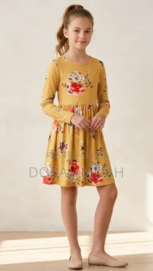 Sunny Bloom Dress - Mustard Floral (12-13Y XXL)