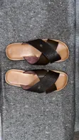 La Brown Cross Sandals for Men - 1
