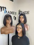 Human Hair Straight Wig, 10 Inches - 1