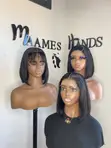 Human Hair Straight Wig, 10 Inches - 2