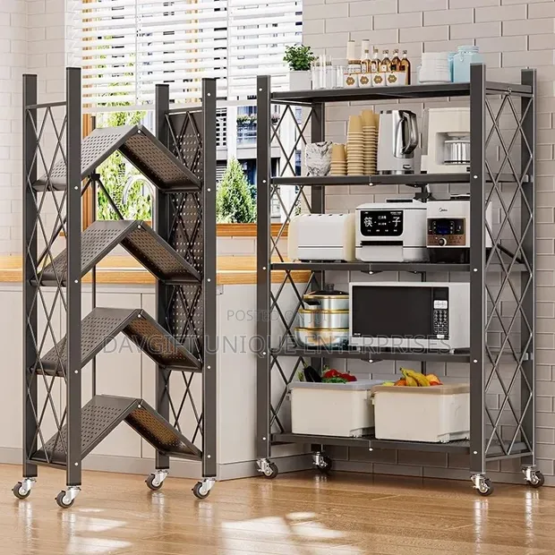 5-Tier Quality Original Black Metal Kitchen Rack - 1