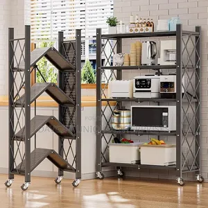 5-Tier Quality Original Black Metal Kitchen Rack