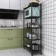 5-Tier Quality Original Black Metal Kitchen Rack - 4