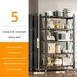 5-Tier Quality Original Black Metal Kitchen Rack - 5