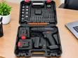 Cordless Electric Drill and Screwdriver Set with Case - 2