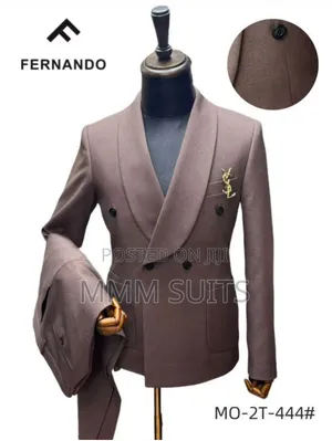 Timeless Melano Double-Breasted Men's Suit in Coffee