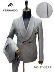Timeless Turkish Melano Men's Double-Breasted Suit in Gray - 1