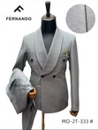 Timeless Turkish Melano Men's Double-Breasted Suit in Gray - 2