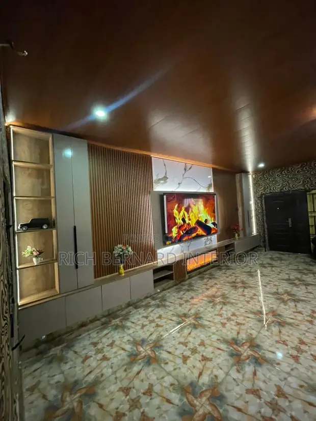 Modern Luxury TV Console with Fireplace - 1