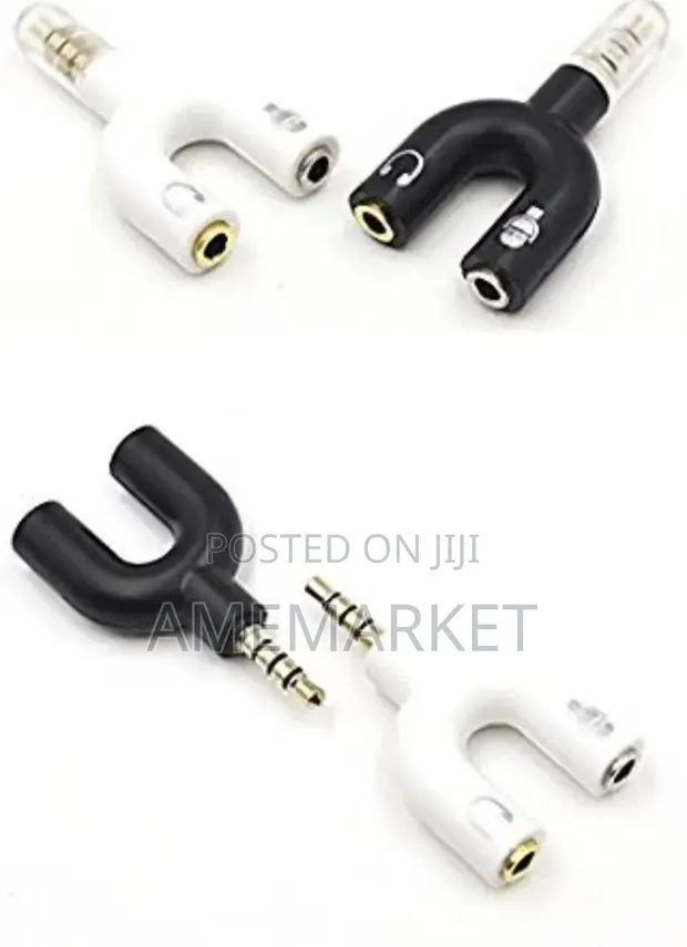U-Shape 3.5mm Headphone & Microphone Splitter Audio Adapter - 1