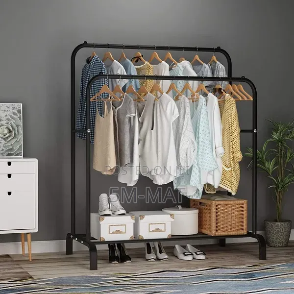 Floor Standing Double Clothes Rack Hanger - 1