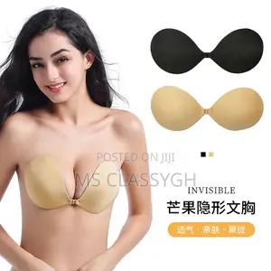 Strapless Adhesive Bra - Black, Cleavage Enhancing