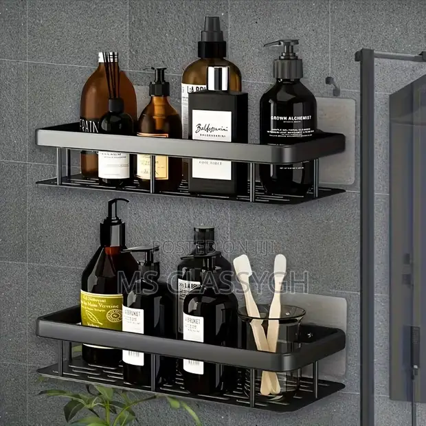 Wall-Mounted Bathroom Shelf - No-Drill - 1