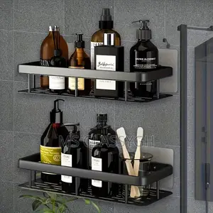 Wall-Mounted Bathroom Shelf - No-Drill