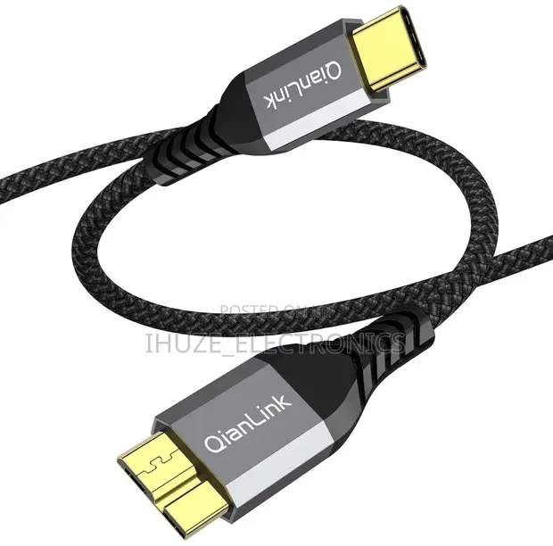 10Gbps USB-C to Micro-B External Hard Drive Cable (1.6FT) - 1