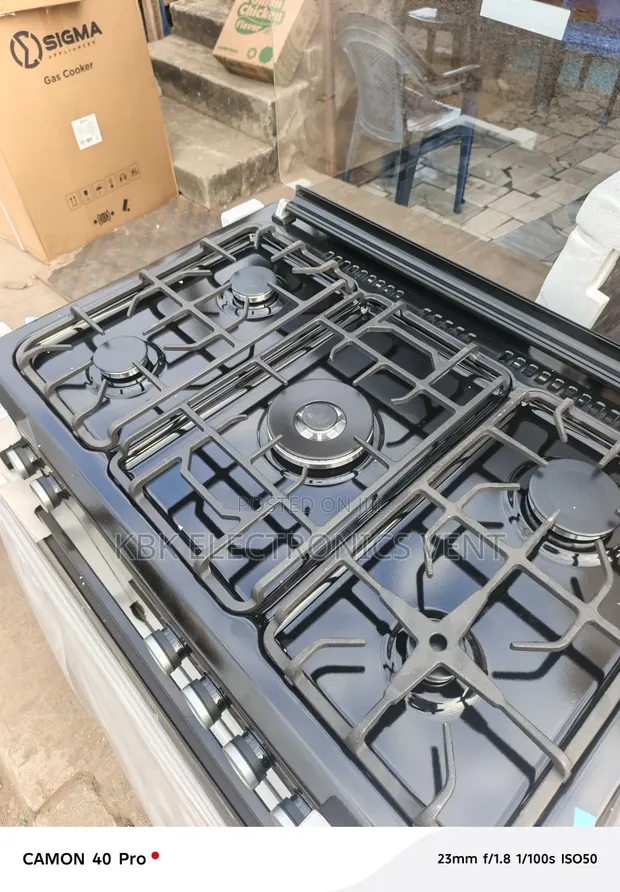 Sigma 90x60 5-Burner Gas Cooker Oven with Grill & Auto Ignition - 1