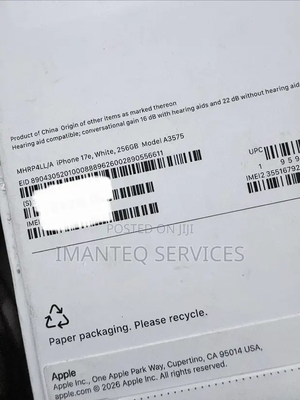 New Apple iPhone 17e 256GB White - 1