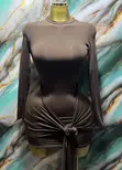 Ms K Luxe & Collection Brown Bodycon Mini Dress - 2