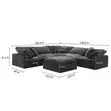 6-Piece Fabric Modular Sectional Sofa - Dark Gray - 1