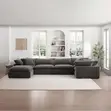 6-Piece Fabric Modular Sectional Sofa - Dark Gray - 3