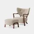 Accent Chair with Solid Wood Frame in Walnut Finish - 1