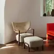 Accent Chair with Solid Wood Frame in Walnut Finish - 2