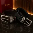 Designer Leather Belt - Black - 1