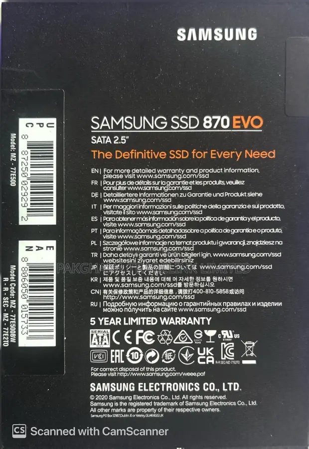 Samsung 500GB SATA SSD 870 EVO - 1