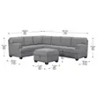 Thomasville Fabric Sectional Sofa with Storage Ottoman - 3