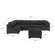 Tisdale Modular Sectional 6-Piece Sofa with Storage Ottoman - Dark Gray - 1