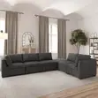 Tisdale Modular Sectional 6-Piece Sofa with Storage Ottoman - Dark Gray - 2