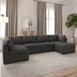 Tisdale Modular Sectional 6-Piece Sofa with Storage Ottoman - Dark Gray - 4