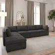 Tisdale Modular Sectional 6-Piece Sofa with Storage Ottoman - Dark Gray - 5
