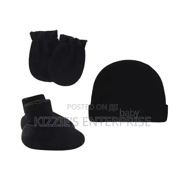 Newborn Hat, Mittens & Socks Set - 100% Cotton - 1