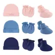 Newborn Hat, Mittens & Socks Set - 100% Cotton - 4