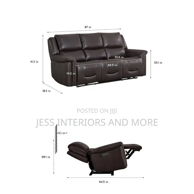 Alba Leather Power Reclining Sofa with Power Headrests - 1