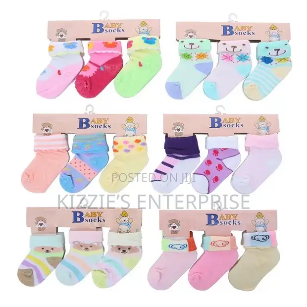 3pcs Unisex Baby Socks 0-12 Months - 1