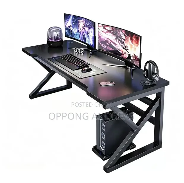 Ergonomic Gaming Desk with Carbon Fiber Finish - 1